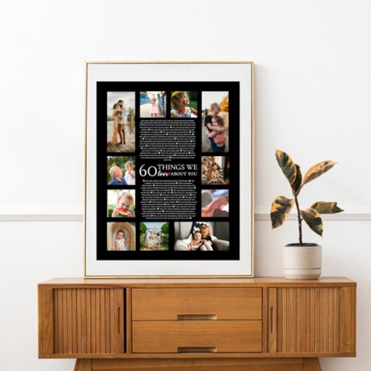 Poster 60 choses que nous aimons à propos de vous anniver