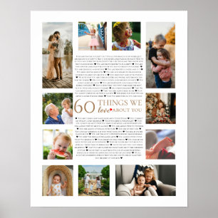 Poster 60 choses que nous aimons à propos de vous photo a