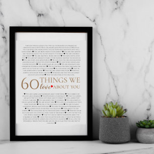Poster 60 choses que nous aimons à votre sujet, 70e 80e a