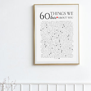 Poster 60 choses que nous aimons à votre sujet, 70e 80e a