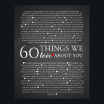 Poster 60 choses que nous aimons à votre sujet, 70e 80e a<br><div class="desc">Conçu par The Arty Apples Limited</div>