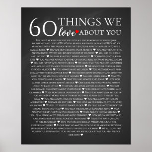 Poster 60 choses que nous aimons à votre sujet, 70e 80e a