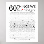 Poster 60 choses que nous aimons chez vous, 70e 80e anniv (Devant)