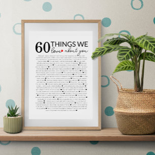 Poster 60 choses que nous aimons chez vous, 70e 80e anniv