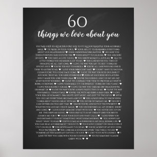 Poster 60 choses que nous aimons chez vous vintage tablea