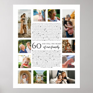 Poster 60 coeur de notre famille photo anniversaire 50e p
