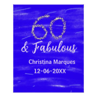 60 & fabuleux anniversaire bleu argent ajouter nom