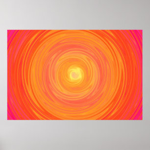 Poster 60 Gradient - Psychédélique orange jaune