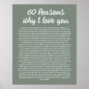 Poster 60 raisons pour lesquelles je vous aime 80ème 60èm