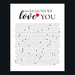 Poster 60 raisons pour lesquelles nous vous aimons 80e 60<br><div class="desc">Conçu par The Arty Apples Limited</div>