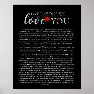 Poster 60 raisons pour lesquelles nous vous aimons 80e 60