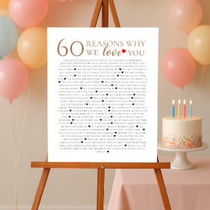 Poster 60 raisons pour lesquelles nous vous aimons cadeau