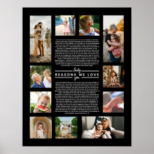 Poster 60 raisons pour lesquelles nous vous aimons cadeau