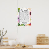 Poster 60 raisons pourquoi nous vous aimons aquarelle ros (Cuisine)