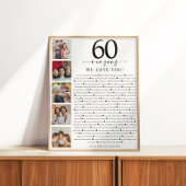 Poster 60 Reasons We Love You Birthday or Anniversary