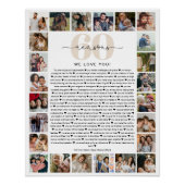 Poster 60 Reasons We Love You Photo Collage Keepsake Gift (Devant)