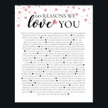 Poster 60 reasons why we love you 80th 60th birthday 40th<br><div class="desc">designed by The Arty Apples Limited</div>