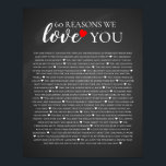 Poster 60 reasons why we love you 80th 60th birthday 40th<br><div class="desc">designed by The Arty Apples Limited</div>