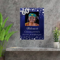 60e anniversaire bleu argent étoiles photo bienven