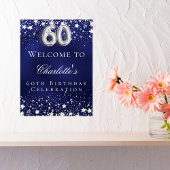 Poster 60e anniversaire bleu argent stars bienvenue