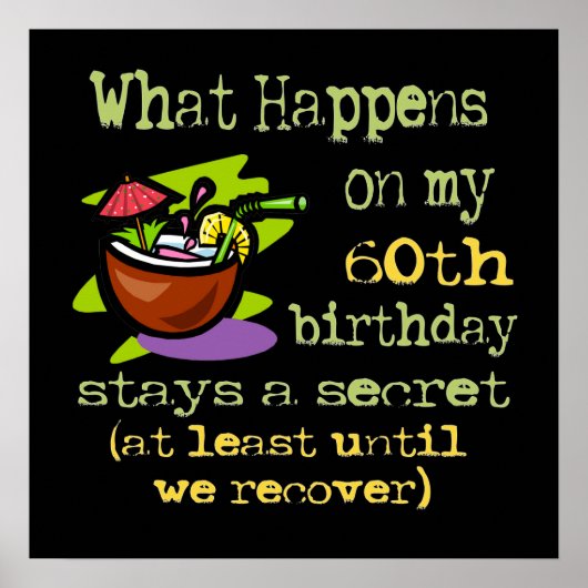 Poster 60e anniversaire cadeaux de fête. Que se passe-t-i (Devant)