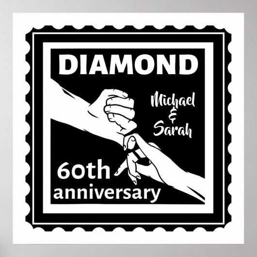 Poster 60e anniversaire du mariage diamant traditionnel (Devant)