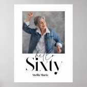 Poster 60e anniversaire typographie photo moderne minimal (Devant)