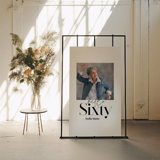 Poster 60e anniversaire typographie photo moderne minimal