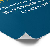 Poster 60th Birthday Born 1963 Ajouter Nom Blue Gold (Coin)