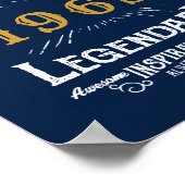 Poster 60th Birthday Born 1963 Ajouter Nom Legend Blue Go (Coin)