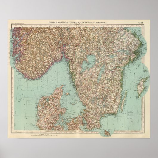 Poster 6364 Suède, Norvège du sud (Devant)