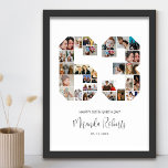 Poster 63e anniversaire Numéro 63 Photo personnalisée Col<br><div class="desc">Célébrez le 63e anniversaire avec cette affiche photo-collage personnalisée numéro 63. Ce cadeau personnalisable est également parfait pour un anniversaire mariage. C'est une excellente façon de présenter des souvenirs précieux de votre vie de mariage et de marié. L'affiche comporte un collage de photos qui capturent ces moments spéciaux, et il...</div>