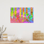 POSTER 654580 NOTES MUSICALES COLORÉES PAPIERS ARRIÈRE - (Cuisine)