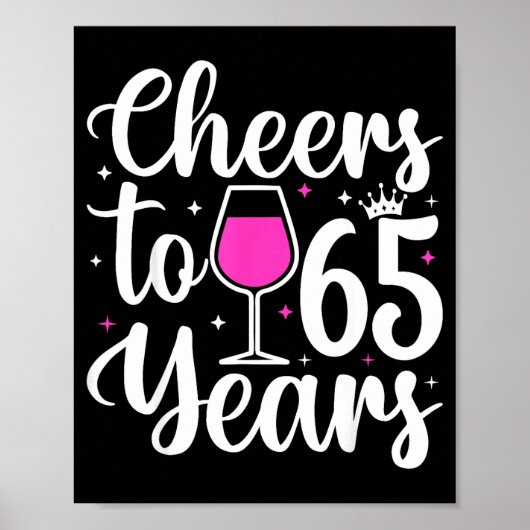 Poster 65 Ans 65e Anniversaire Hommes Femmes (Devant)