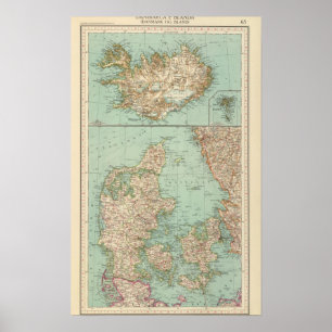 Poster 65 Danemark, Islande