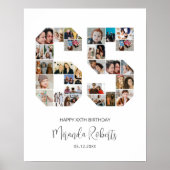 Poster 65e anniversaire Numéro 65 Photo personnalisée Col (Devant)