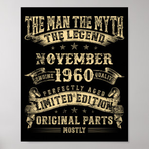 Poster 65e anniversaire pour les hommes Mythologie de nov