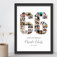 66e anniversaire Numéro 66 Photo personnalisée Col