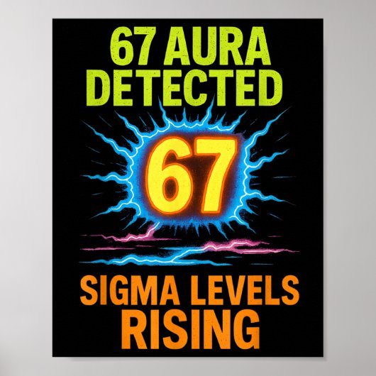 Poster 67 Aura Detected Sigma Levels Rising Six Seven Riz (Devant)