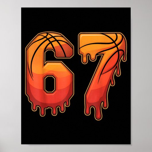 Poster 67 Basketball Gen Alpha Slang Kids Drip Six Seven  (Devant)
