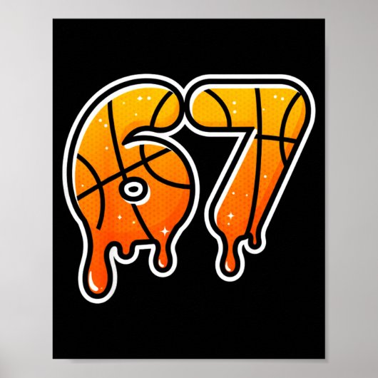 Poster 67 Basketball Halftone Meme Gen Alpha Slang Drip S (Devant)