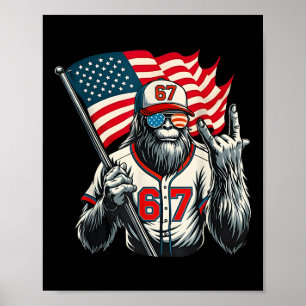 Poster 67 Bigfoot Mème Drôle Six Sept Argot Gen Alpha
