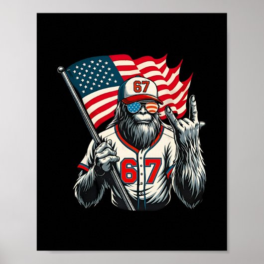 Poster 67 Bigfoot Mème Funny Six Sept Gen Alpha Slang (Devant)