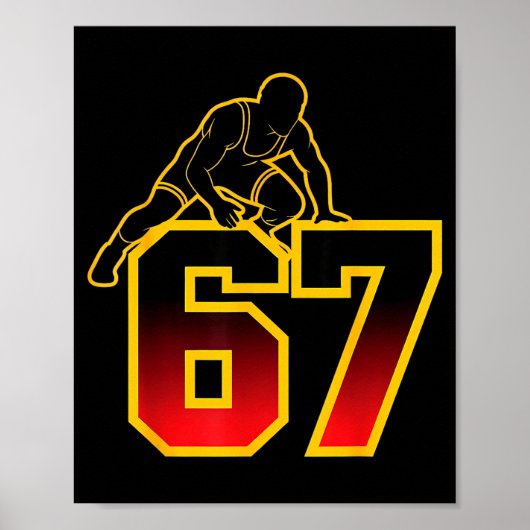 Poster 67 Brainrot Youth Wrestling Drip - Funny Kids 67  (Devant)