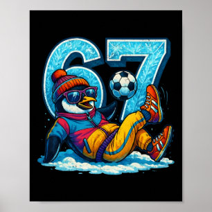 Poster 67 Cadeau de mème d'hiver drôle de football de pin