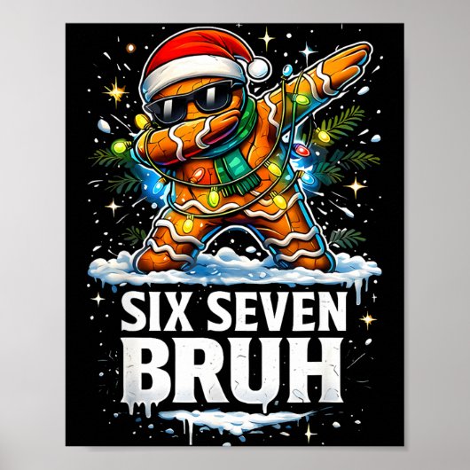 Poster 67 Christmas 6 7 Meme Gingerbread Man Xmas Pajamas (Devant)