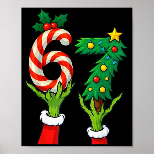 Poster 67 Christmas 6 7 Meme Hands Holiday Gen Alpha For  (Devant)