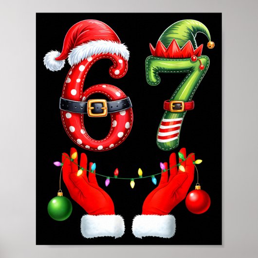 Poster 67 Christmas 6 7 Meme Pajamas Holiday Gen Alpha Sl (Devant)