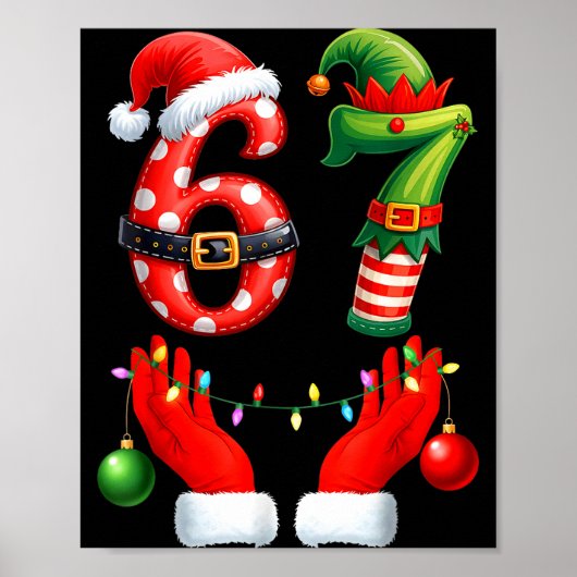 Poster 67 Christmas 6 7 Meme Pajamas Holiday Gen Alpha Sl (Devant)