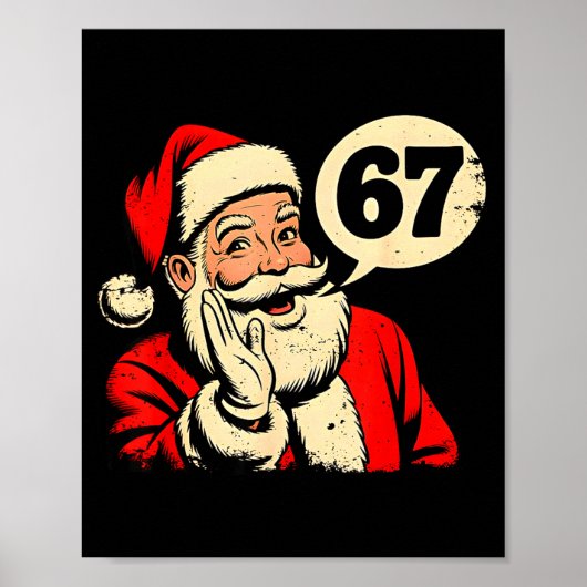 Poster 67 Christmas Funny Six Seven Meme Brainrot Santa C (Devant)